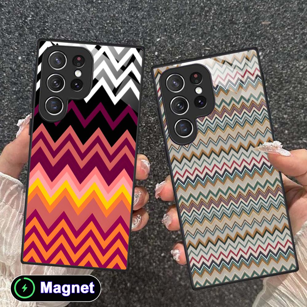 Phone Cases With Magnet - Casing Ponsel Motif Garis Gelombang Fashion