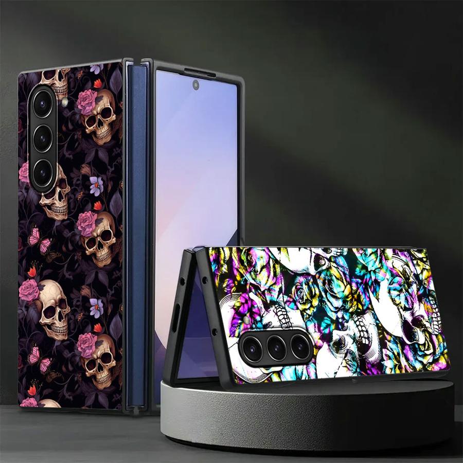 Phone Cases Z Fold 7 - Casing Seni Tengkorak untuk Samsung Galaxy