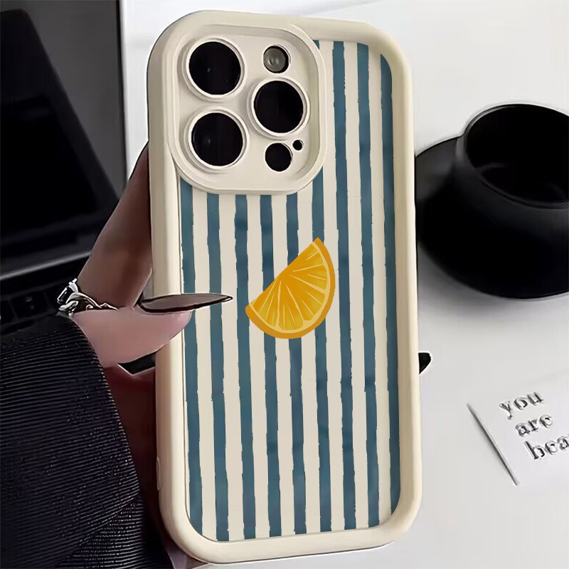 Phone Cases Xs Iphone - Casing Ponsel Motif Irisan Lemon Bergaris