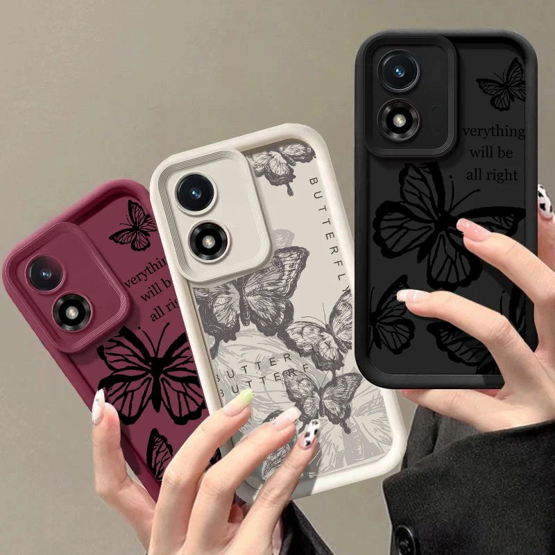 Phone Cases Motorola Edge 2025 - Casing Kupu-kupu Hitam untuk Motorola Moto