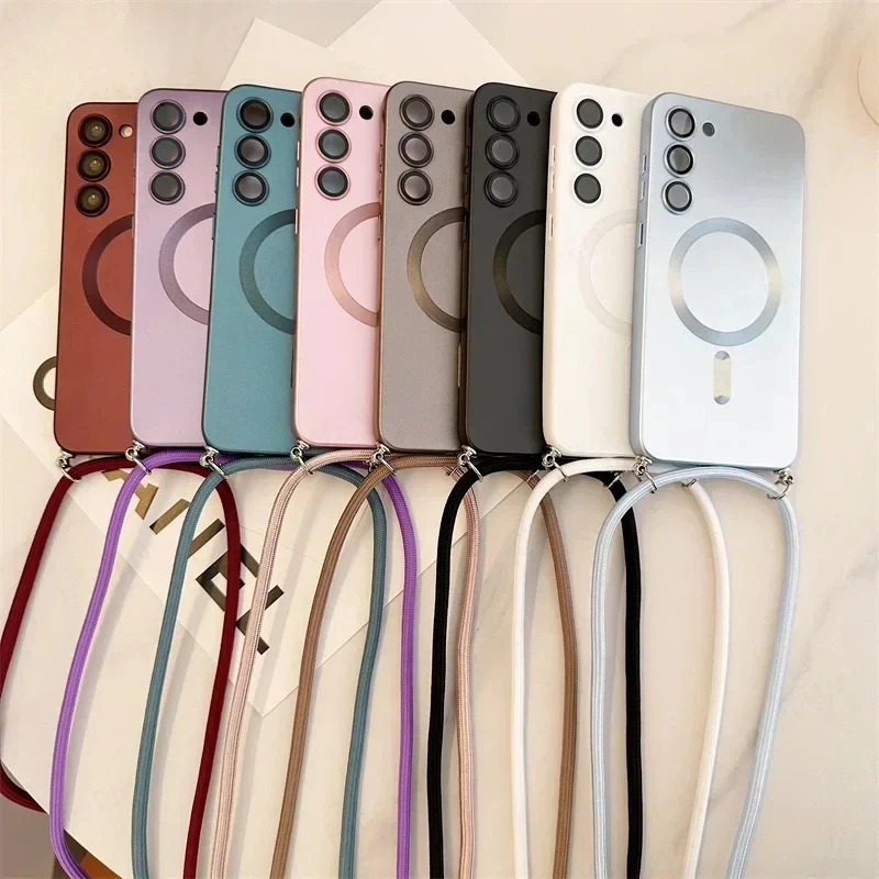 Phone Cases Motorola Edge 2025 - Casing Magnetik Tali Selempang untuk Samsung